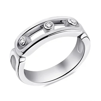 Каблучка зі срібла з фіанітами (арт. 7501/3737)