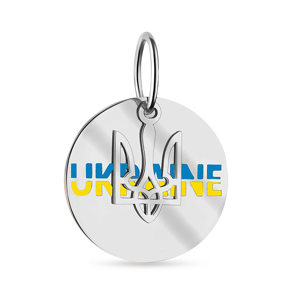 Серебряный двойной подвес Ukraine с эмалью (арт. 7503/3939егж) – изображение 1