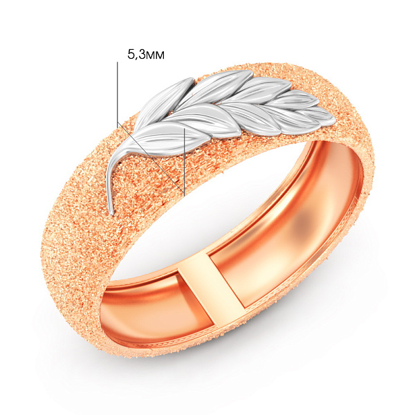 Кольцо из красного и белого золота (арт. 1401067) – изображение 3