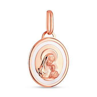 Фото Золотая ладанка иконка Божья Матерь с младенцем (арт. 421851)