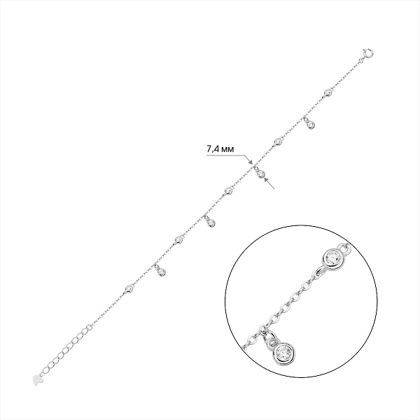 Серебряный браслет с фианитами (арт. 7509/3131) – изображение 2