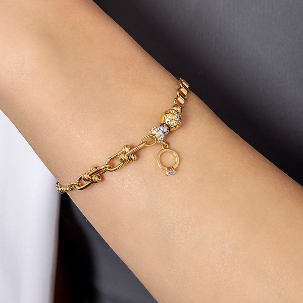 Браслет з жовтого золота з фіанітами (арт. 326096жбП1) – зображення 2