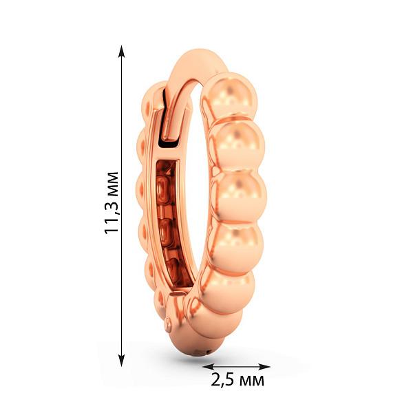 Одиночная серьга из красного золота (арт. 110011Я) – изображение 3