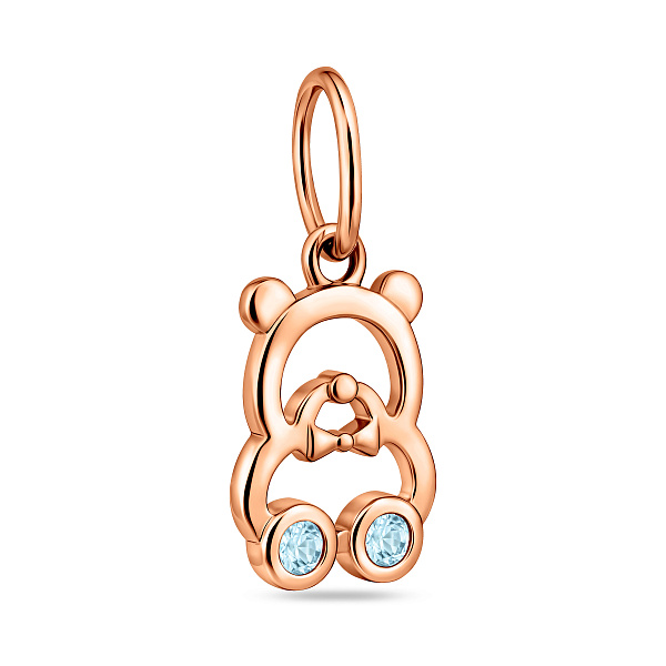 Золотий підвіс Ведмедик з фіанітами (арт. 441287г) – зображення 1