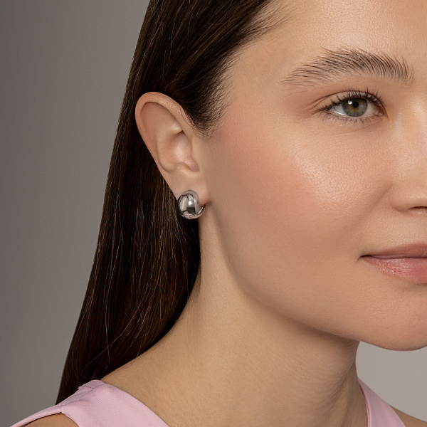 Серебряные серьги без камней (арт. 7502/10284) – изображение 3