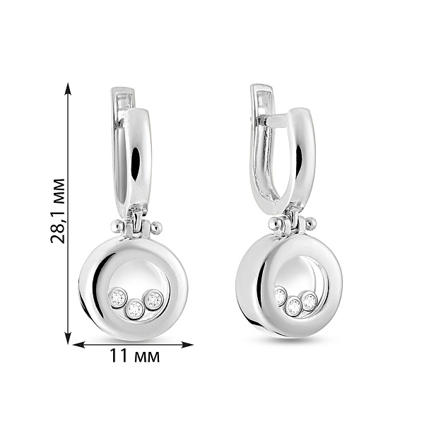 Золотые серьги с фианитами (арт. 101055б) – изображение 2