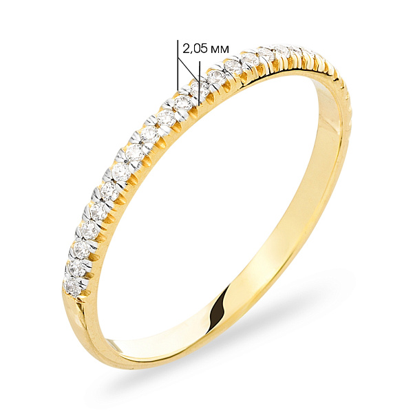 Каблучка з жовтого золота з доріжкою з фіанітів (арт. 140631ж) – зображення 3