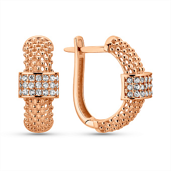 Золотые серьги с фианитами (арт. 1092013)