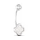 Пирсинг в пупок из белого золота с эмалью (арт. 360250беп) – изображение 1