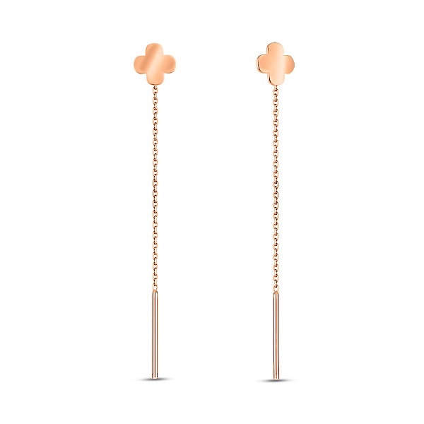 Сережки-протяжки из красного золота (арт. 110048) – изображение 1