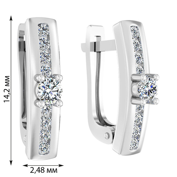 Золотые серьги с дорожкой из бриллиантов (арт. С011183020б) – изображение 2