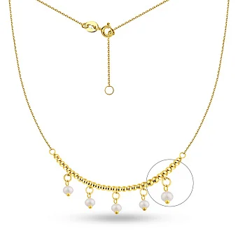Кольє з жовтого золота з перлинами (арт. 352633жпрлб)