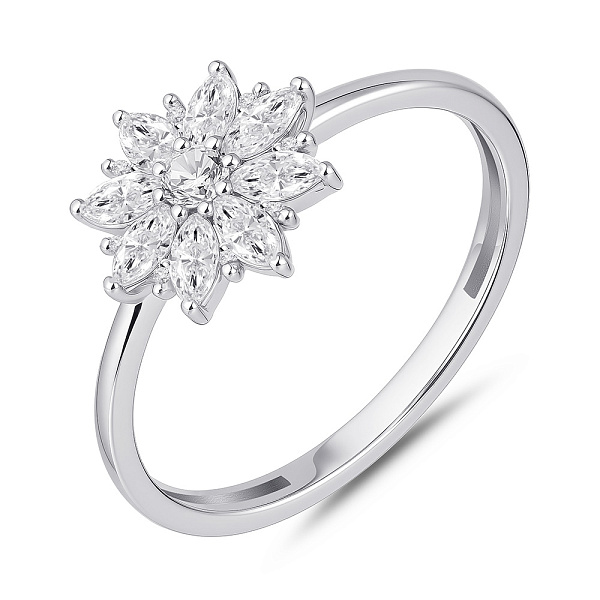 Серебряное кольцо Цветок с фианитами (арт. 7501/0-1126.0.2) – изображение 1