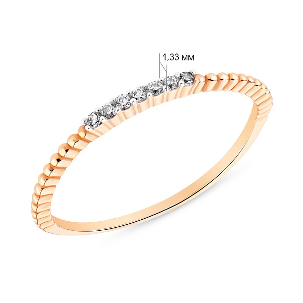 Золотое кольцо с фианитами (арт. 154487) – изображение 2