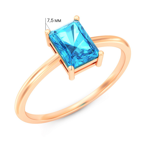 Золота каблучка з топазом (арт. 141231Птг) – зображення 2