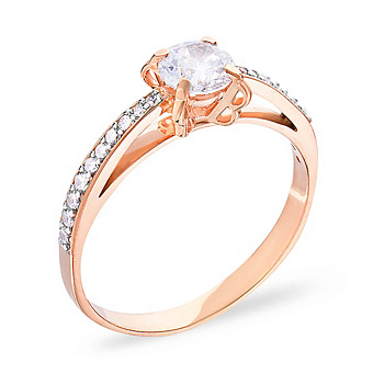 Фото Золотое кольцо с фианитами (арт. 140399)