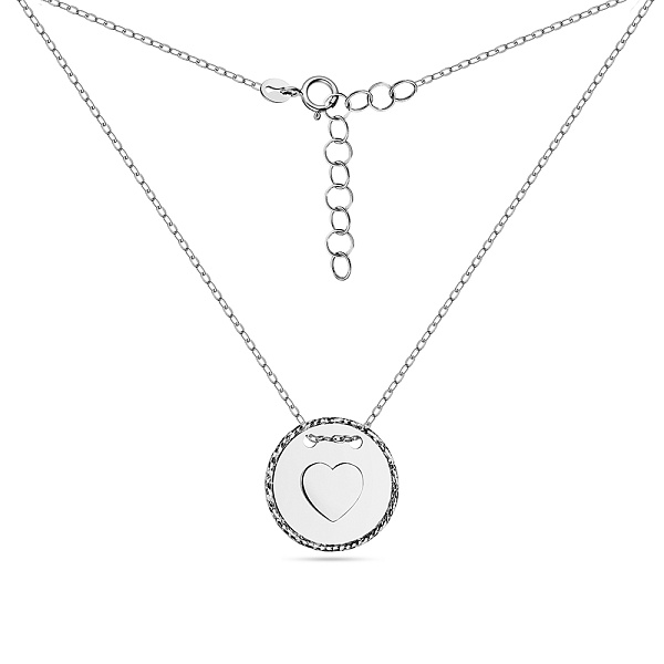Колье "Сердце" из белого золота (арт. 352207/15б) – изображение 2