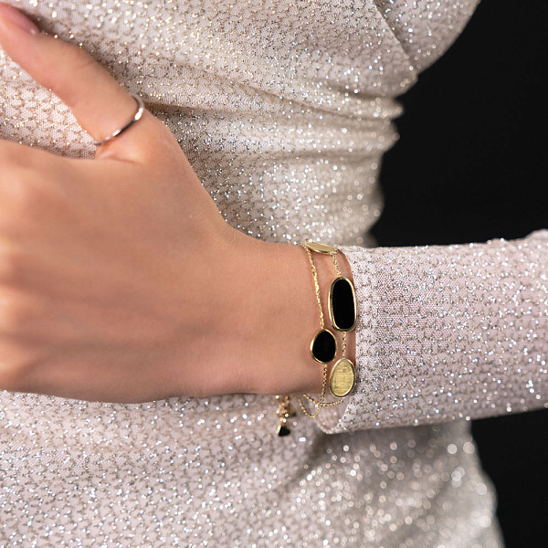 Золотий браслет Diva з оніксом (арт. 324760жо) – зображення 5