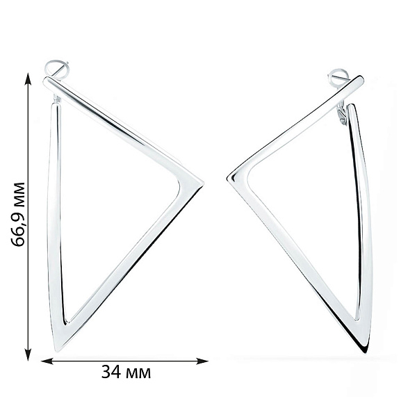 Золотые сережки Francelli в белом цвете металла (арт. 102639б) – изображение 3