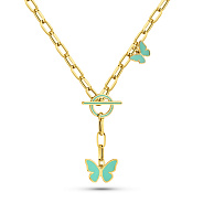 Фото Золотое колье с эмалью (арт. 352841жебрз)