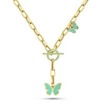 Золотое колье с эмалью (арт. 352841жебрз)