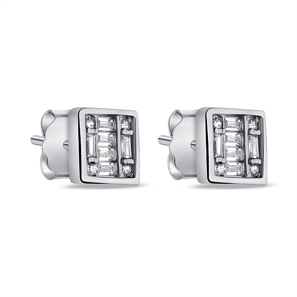 Серебряные серьги-пусеты с фианитами (арт. 7518/7059) – изображение 1