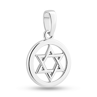 Фото Подвеска Звезда Давида из белого золота (арт. 440655б)