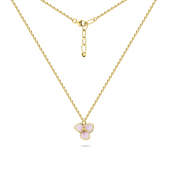 Фото Кольє з жовтого золота Francelli з квіткою з кераміки (арт. 352368жкмр)