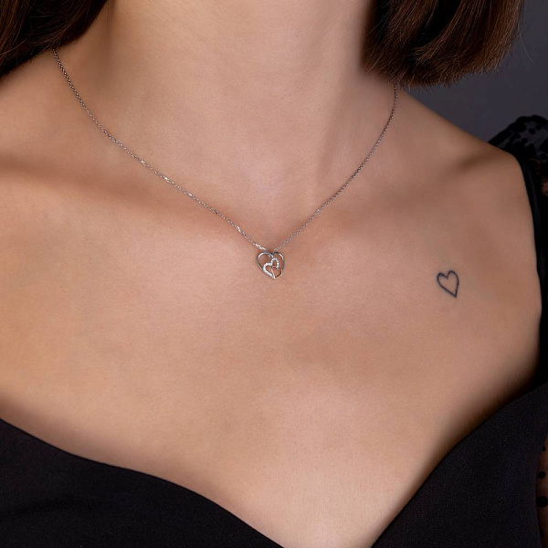 Кольє з червоного і білого золота з діамантами (арт. Ц011430бк) – зображення 2