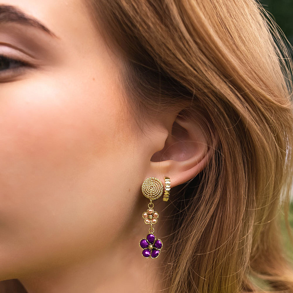 Сережки Francelli з жовтого золота (арт. 109775жкф) – зображення 2