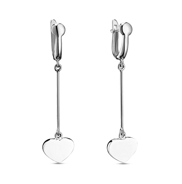 Золотые серьги с подвесками Сердечки (арт. 104677б) – изображение 1