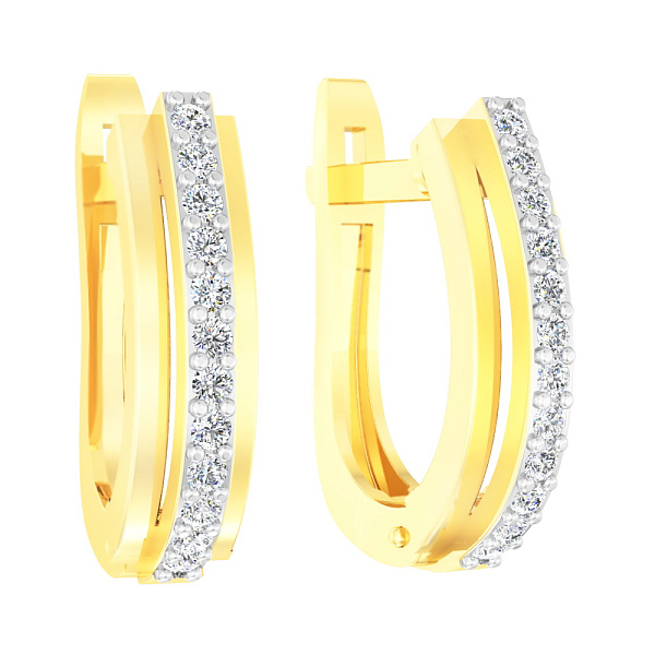 Золотые серьги с фианитами (арт. 111054ж) – изображение 1