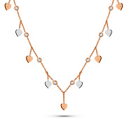 Фото Золотое колье Сердца с фианитами (арт. 352993р)