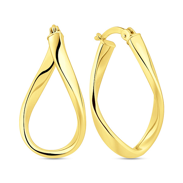 Золотые серьги без камней (арт. 106271/25ж) – изображение 1