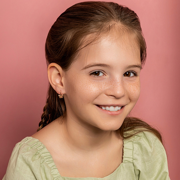 Золотые серьги Бабочки  (арт. 110710) – изображение 4