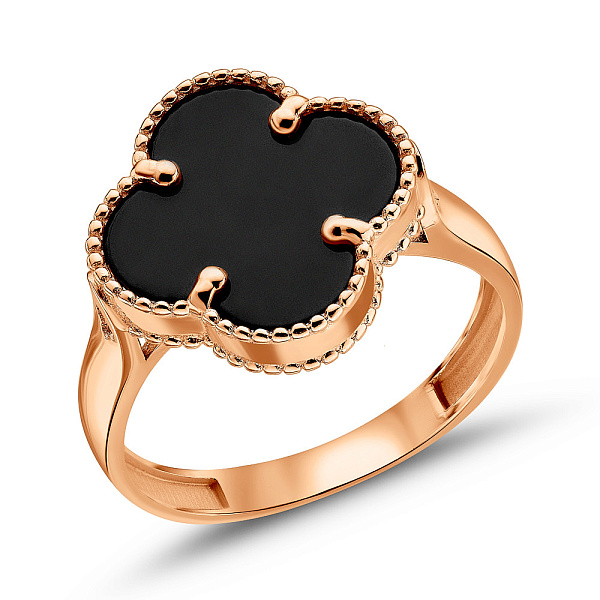 Кольцо из красного золота с ониксом (арт. 154873/15о) – изображение 1