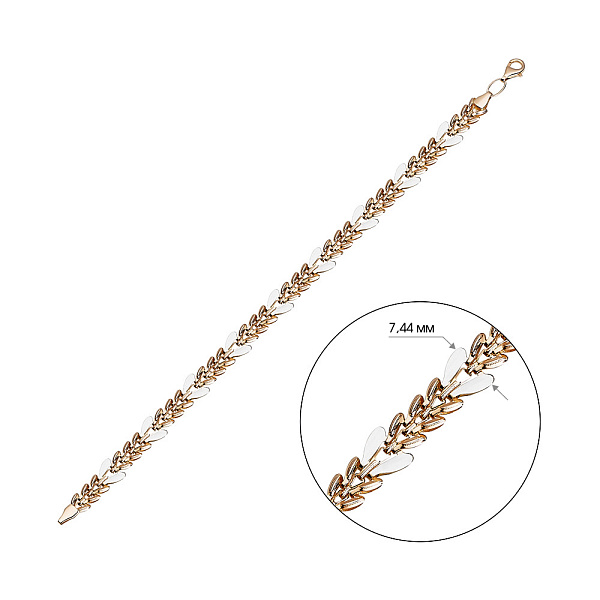 Браслет из комбинированного золота (арт. 321358кб) – изображение 2