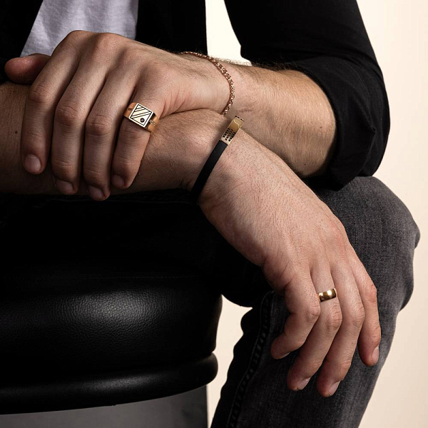 Каучуковий браслет зі вставками з червоного золота (арт. 326282) – зображення 5