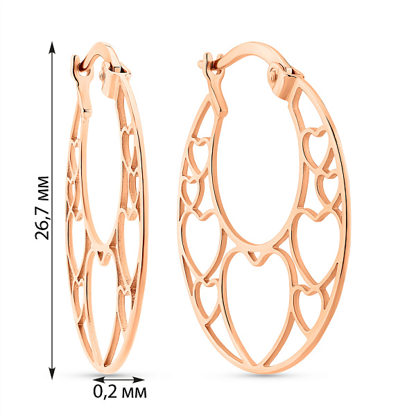 Серьги из красного золота (арт. 111311) – изображение 3