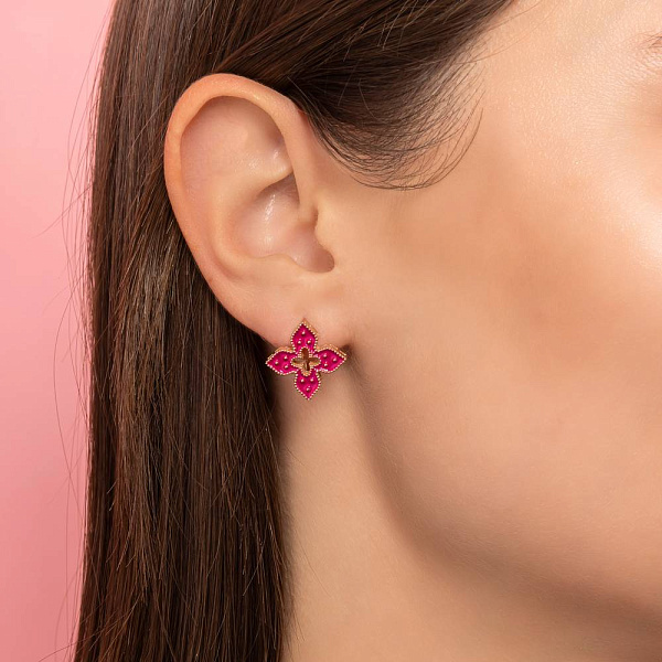 Золоті сережки з емаллю (арт. 1091580/15емлн) – зображення 2