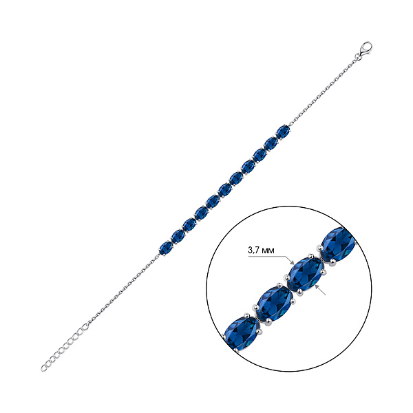 Серебряный браслет с сапфирами (арт. 7509/2191483Спс) – изображение 2