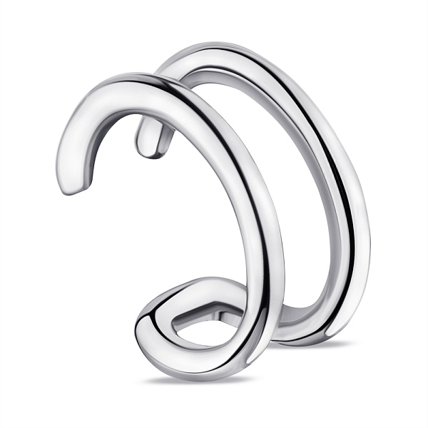 Серебряная серьга-каффа без камней (арт. 7502/С2/1262я) – изображение 1