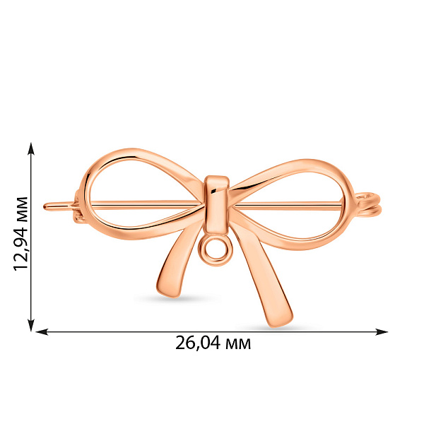 Золота брошка Бантики (арт. 270266) – зображення 2