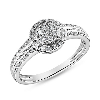 Фото Каблучка з білого золота з діамантами (арт. К341227020б)