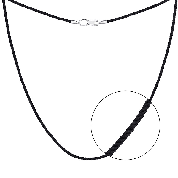 Шелковый шнурок с серебряными вставками (арт. 7307/396ш) – изображение 1