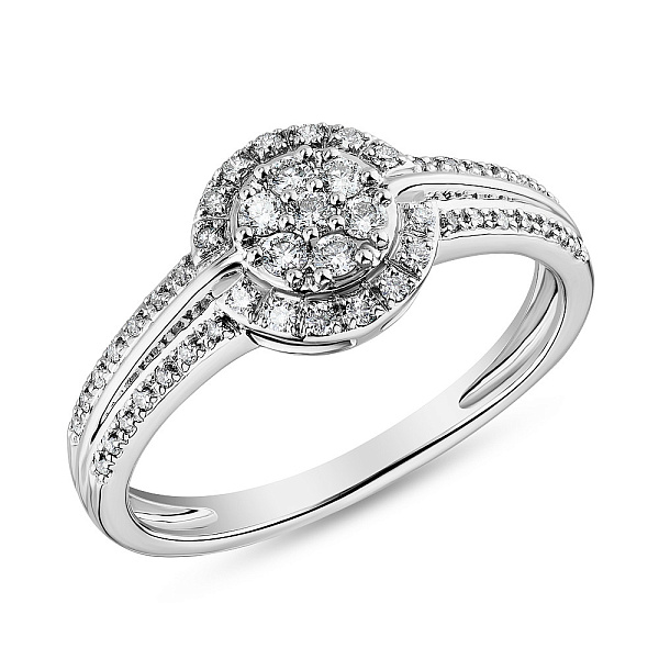 Каблучка з білого золота з діамантами (арт. К341227020б) – зображення 1