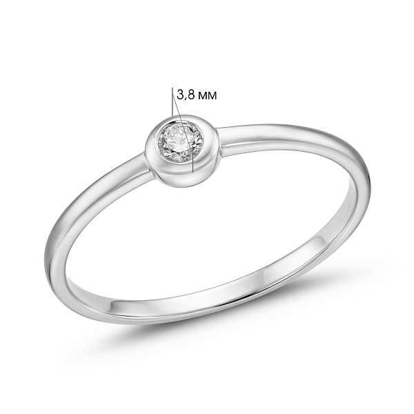 Золотое кольцо с бриллиантом (арт. К011295010б) – изображение 2