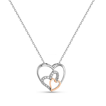 Колье из красного и белого золота с бриллиантами (арт. Ц011430бк)