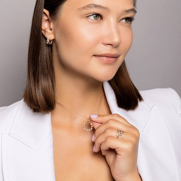 Кулон из красного золота с фианитами (арт. 441283) – изображение 3