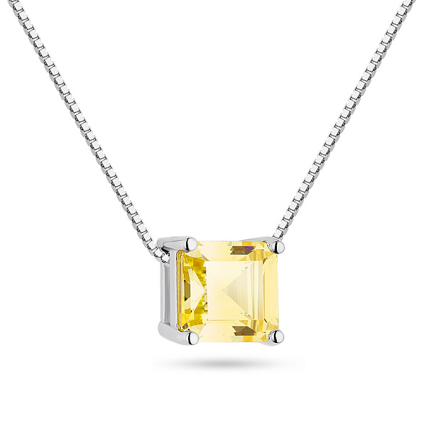 Серебряное колье с желтым альпинитом (арт. 7507/1447аж) – изображение 1